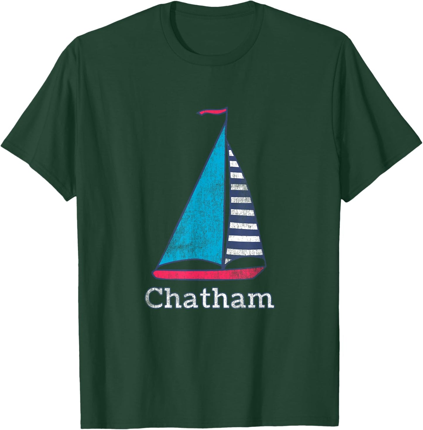 Chatham Cape Cod Massachusetts Sailing Sail Boat Nautical T-Shirt - T-Shirt | Forest