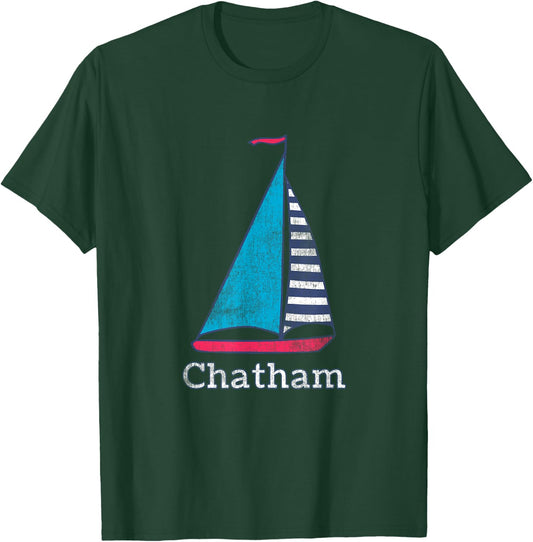 Chatham Cape Cod Massachusetts Sailing Sail Boat Nautical T-Shirt - T-Shirt | Forest