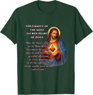 Solemnity of the Sacred Heart of Jesus Prayer Design T-Shirt - T-Shirt | Forest