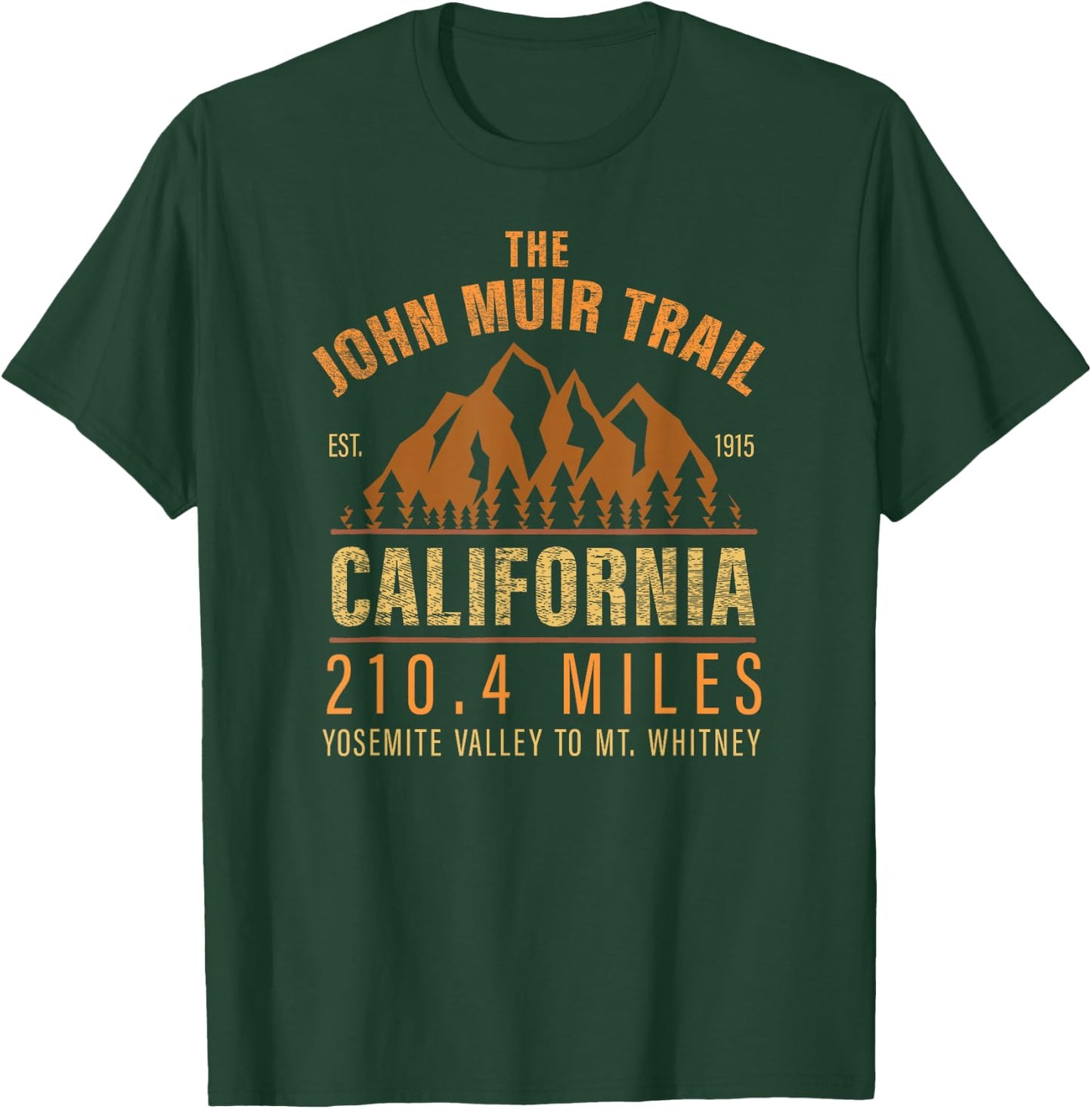 John Muir Trail California Backpacking Trail Hiking T-Shirt - T-Shirt | Forest