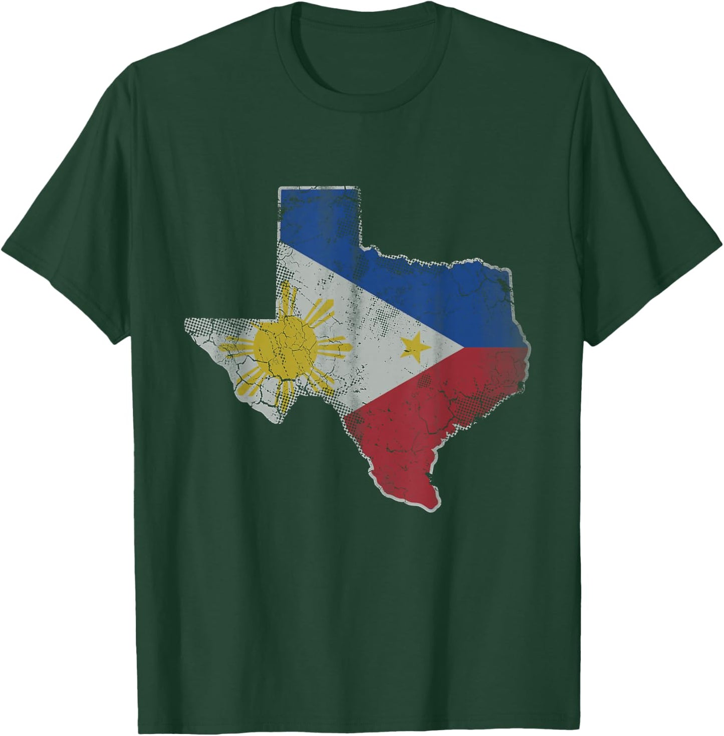 Texas Filipino American Flag Map Philippines Family Men Kids T-Shirt - T-Shirt | Forest