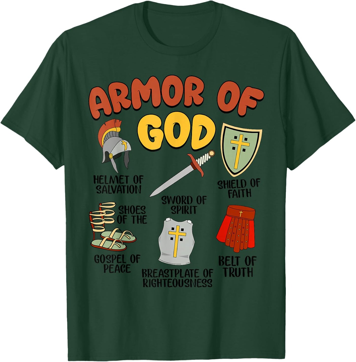 Christian Boys Armor of God Jesus Christ is King T-Shirt - T-Shirt | Forest