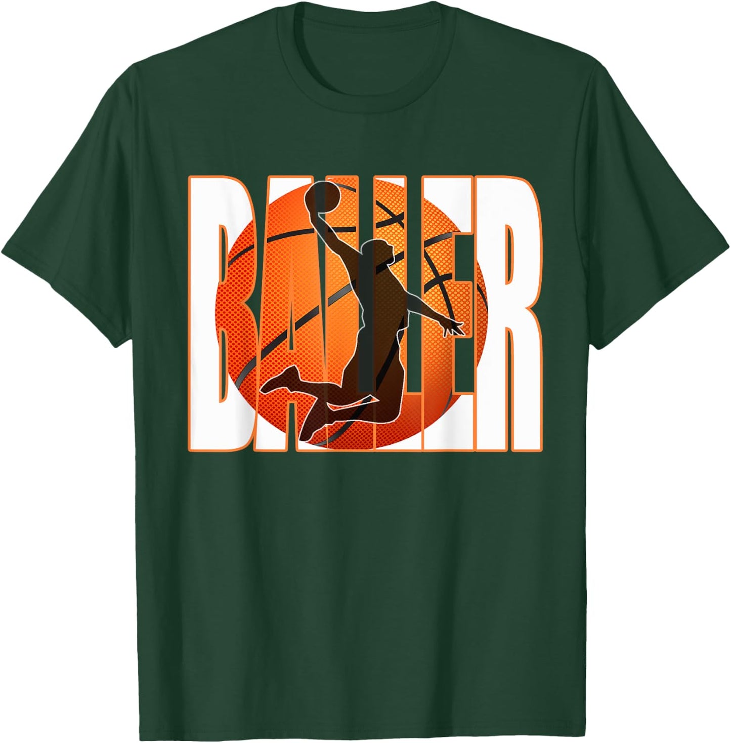 Men's Basketball Baller Shirt for Boys Or Teens T-Shirt - T-Shirt | Forest