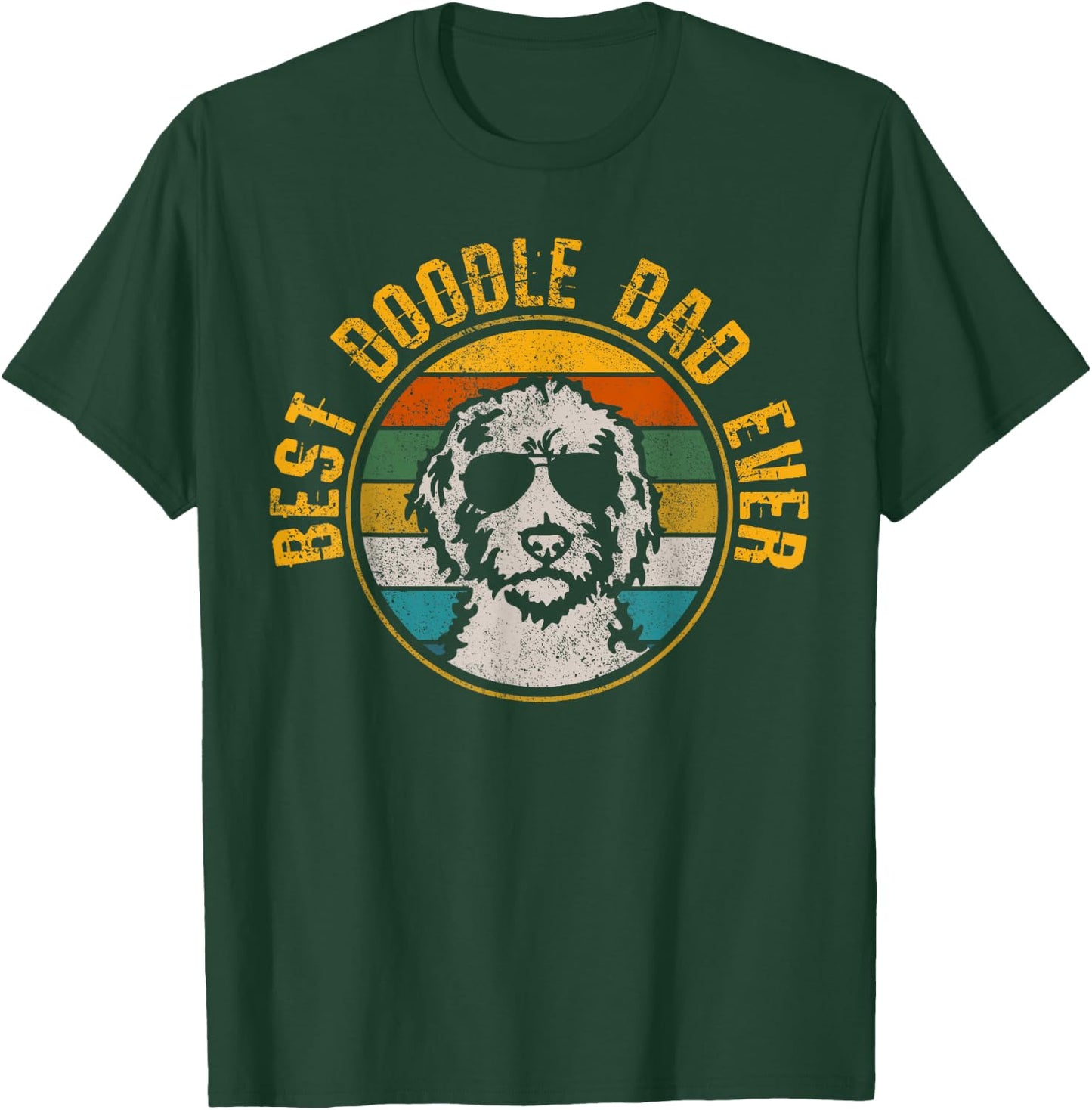 Best Doodle Dad Ever - Vintage Dog Golden Doodle Gift T-Shirt - T-Shirt | Forest