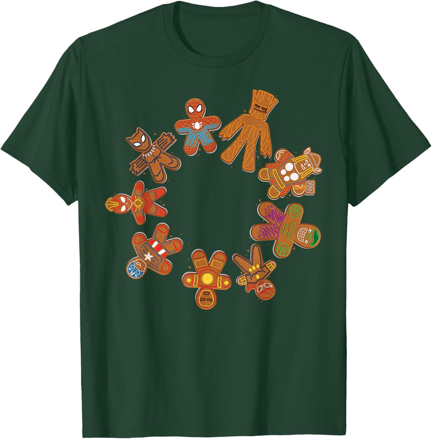 Marvel Avengers Gingerbread Cookie Circle T-Shirt - T-Shirt | Forest
