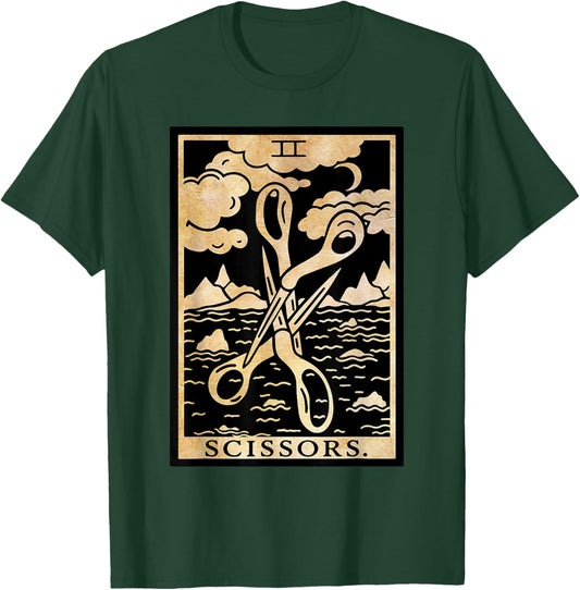 Funny Lesbian Scissors Tarot Card Vintage T-Shirt - T-Shirt | Forest
