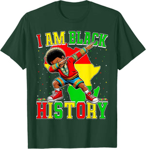 I Am Black History Dabbing Kid Black History Month Kids Boys T-Shirt - T-Shirt | Forest