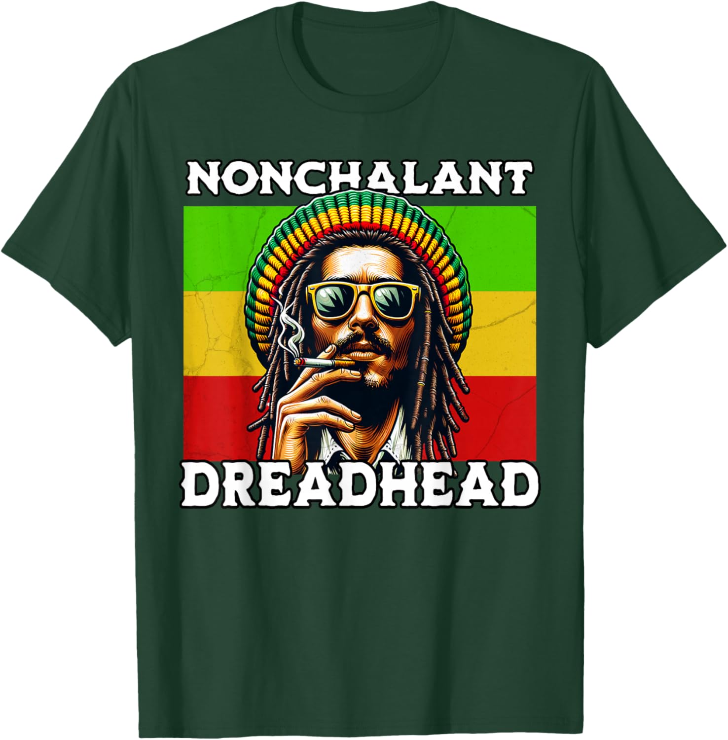 Nonchalant Dreadhead Jamaican Ironic Brainrot Meme T-Shirt - T-Shirt | Forest
