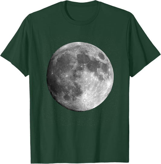Full Moon Luna Astronomy Space Galaxy Stars T-Shirt - T-Shirt | Forest