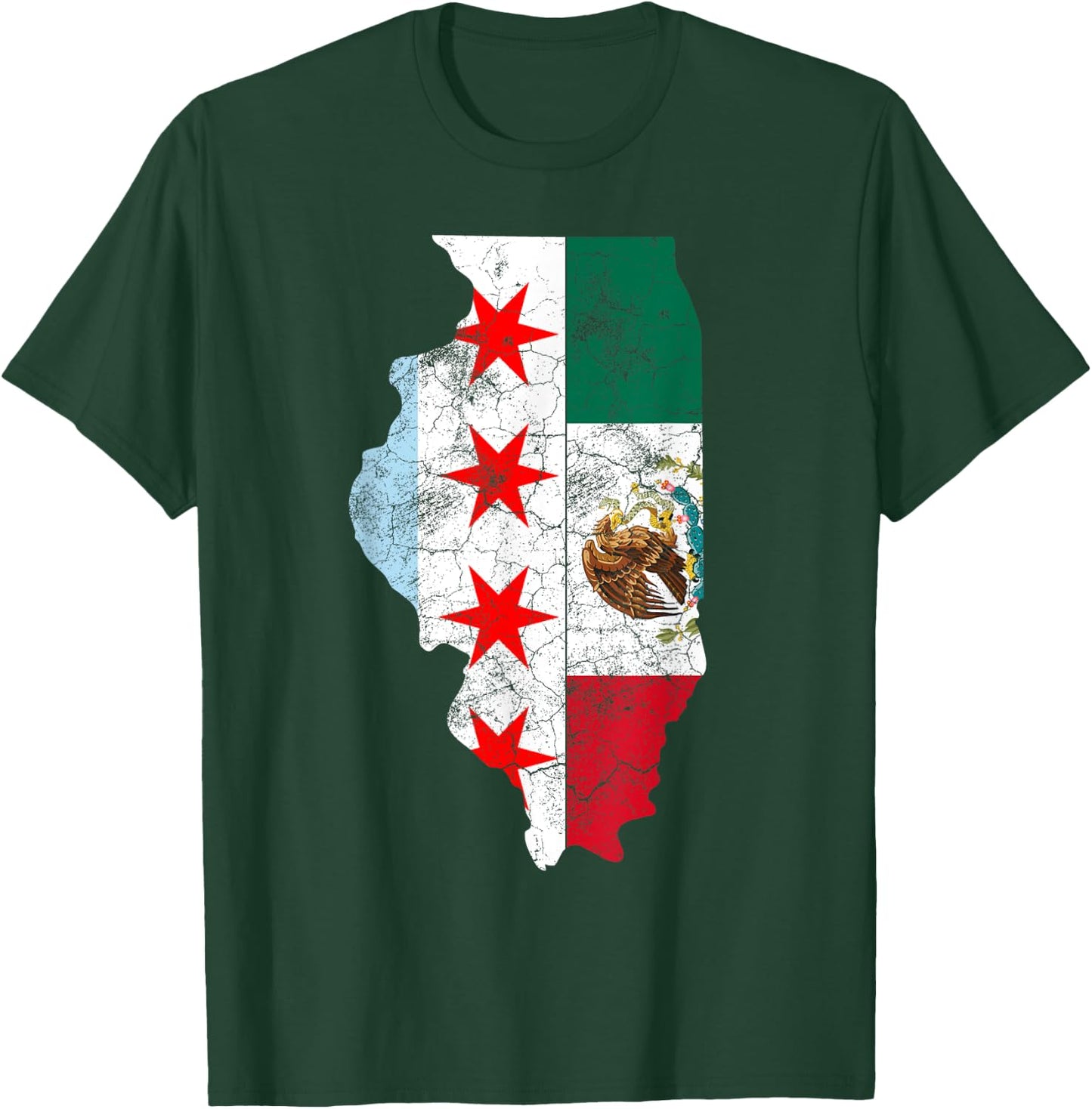 Cinco De Mayo Shirt Chicago Mexican Flag Men Women Kids Gift T-Shirt - T-Shirt | Forest