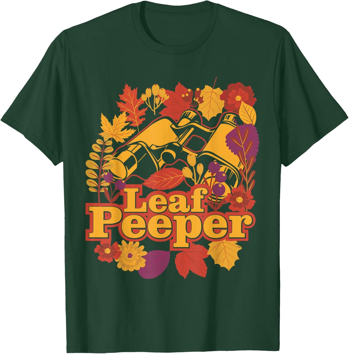 Leaf Peeper - New England Fall Foliage Pun T-Shirt - T-Shirt | Forest