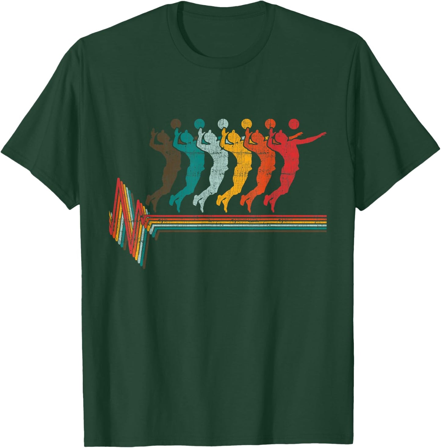 Vintage Volleyball Heartbeat- Beach Volleyball Gift T-Shirt - T-Shirt | Forest