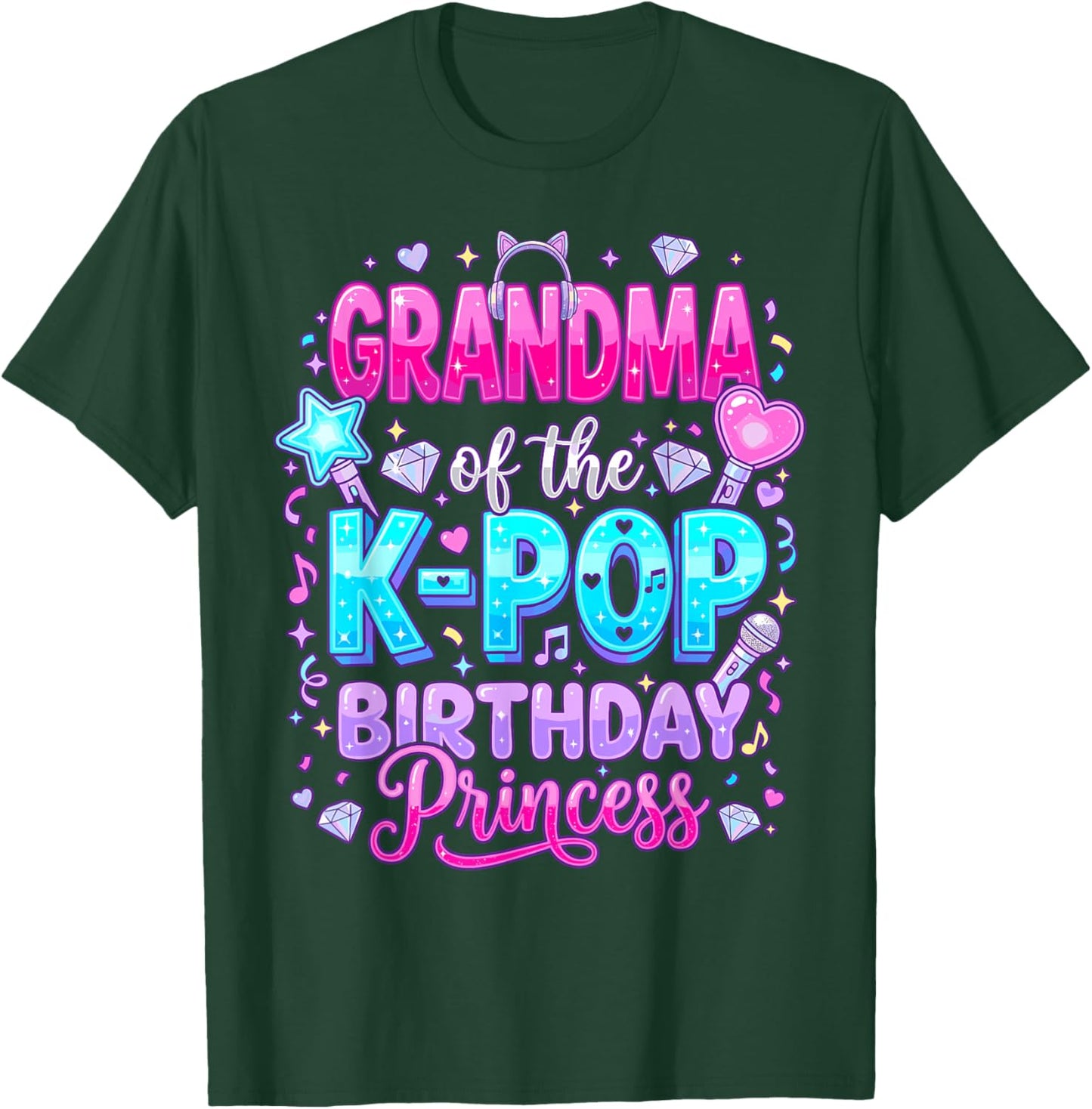 Grandma of The K-Pop Birthday Princess Korean Music T-Shirt - T-Shirt | Forest