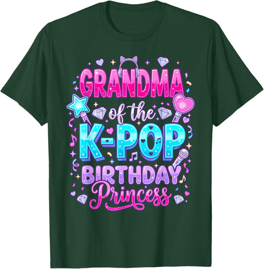 Grandma of The K-Pop Birthday Princess Korean Music T-Shirt - T-Shirt | Forest