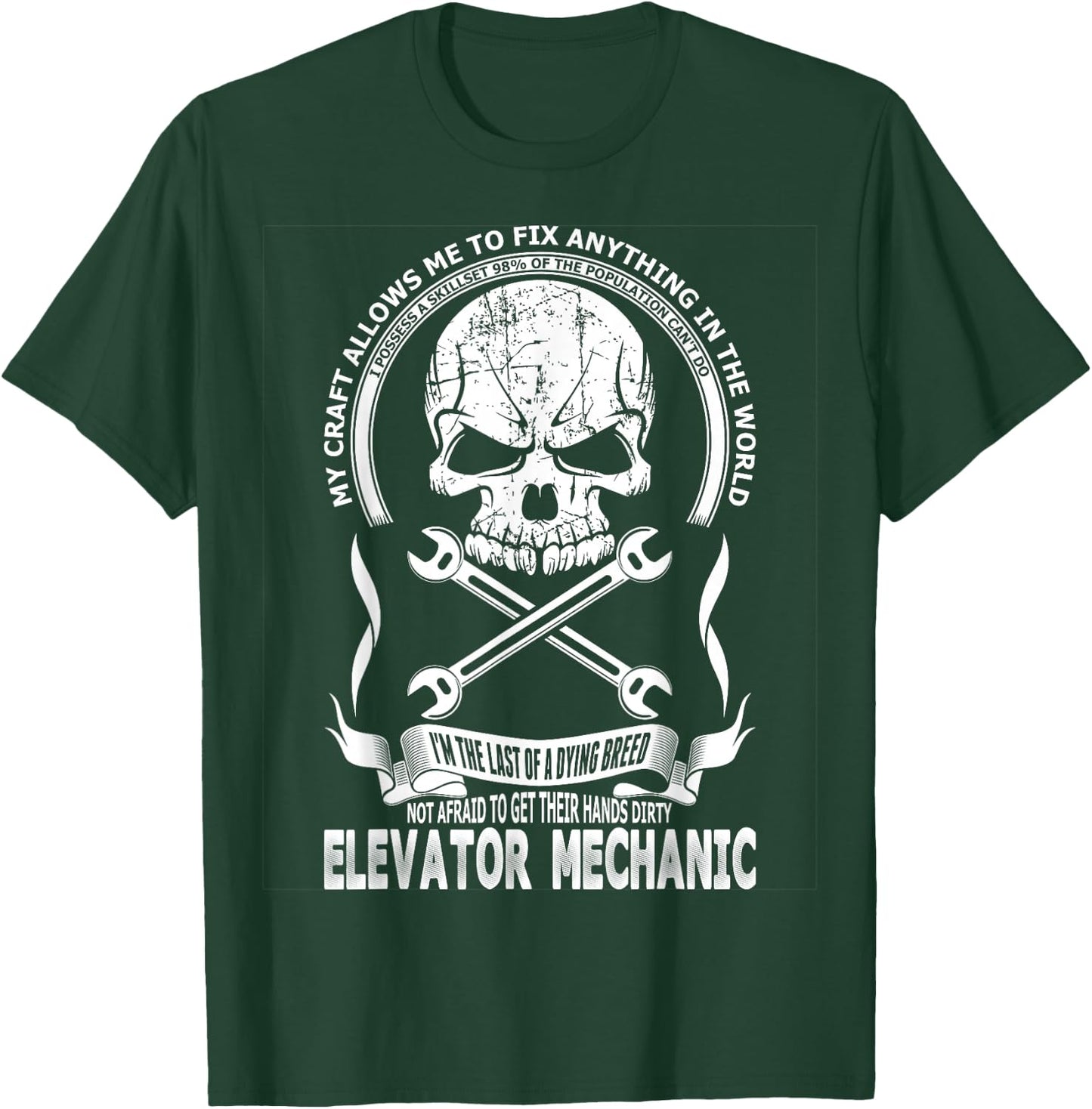Elevator Mechanic T-Shirt - T-Shirt | Forest