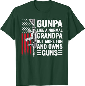 Gunpa Like A Normal Grandpa But More Fun And Owns Guns T-Shirt - T-Shirt | Forest
