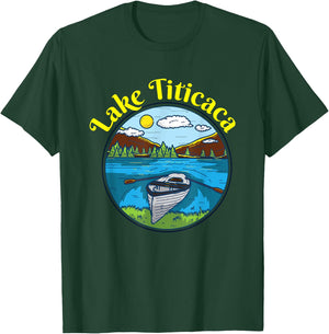 Lake Titicaca Clothing Peru Retro Boating T-Shirt - T-Shirt | Forest