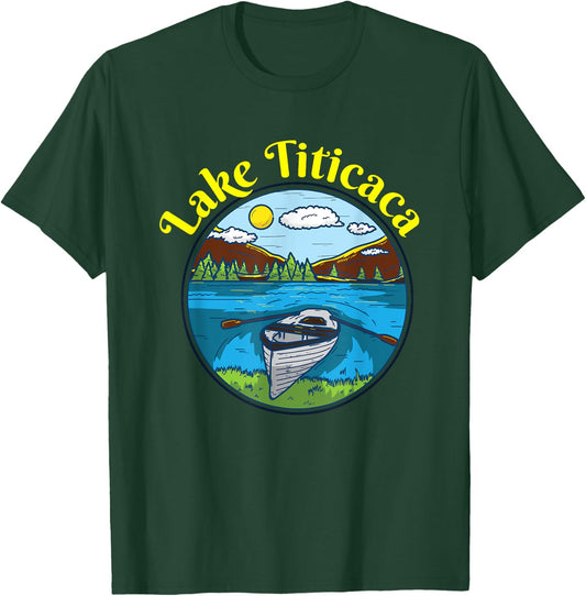 Lake Titicaca Clothing Peru Retro Boating T-Shirt - T-Shirt | Forest