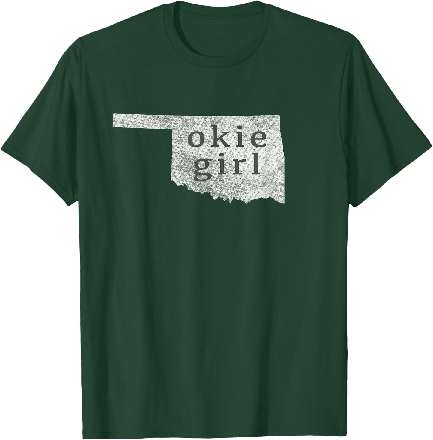 Okie Girl White Distressed Style T-Shirt - T-Shirt | Forest