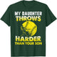 Funny Softball Dad Shirts My Daughter Throws Harder T-Shirt - T-Shirt | Forest