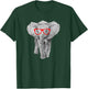 Hipster Baby Elephant in Red Glasses Shirt T-Shirt - T-Shirt | Forest