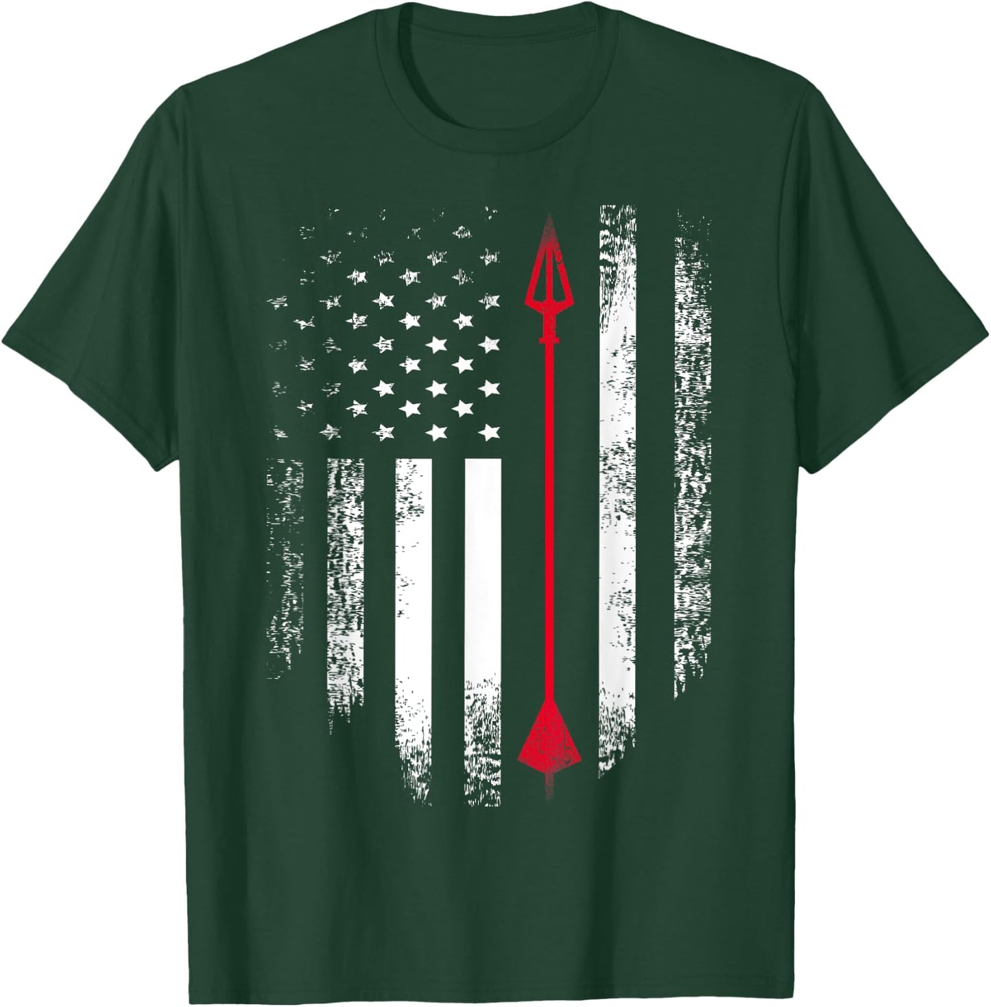 Vintage USA Red White - Archery Arrow American Flag T-Shirt - T-Shirt | Forest
