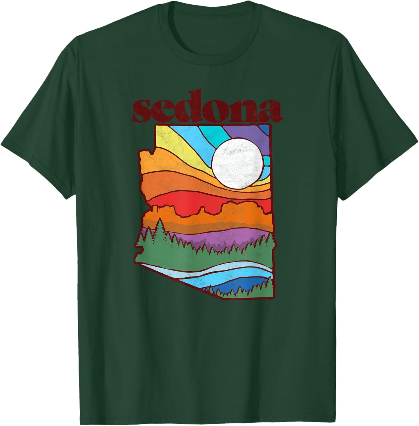 Sedona Arizona Vintage Nature Design Outdoor Graphic T-Shirt - T-Shirt | Forest