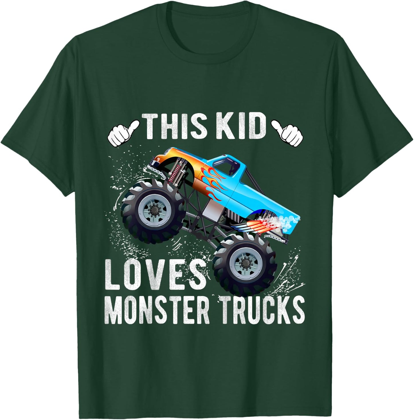 Kids This Kid Loves Monster Trucks Boys and Girls Gift T-Shirt - T-Shirt | Forest