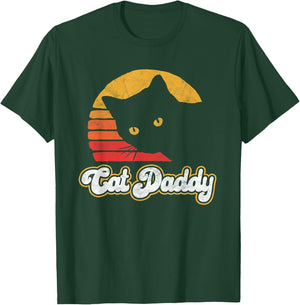 Cat Daddy! Funny Vintage Eighties Style Cat Retro Distressed T-Shirt - T-Shirt | Forest