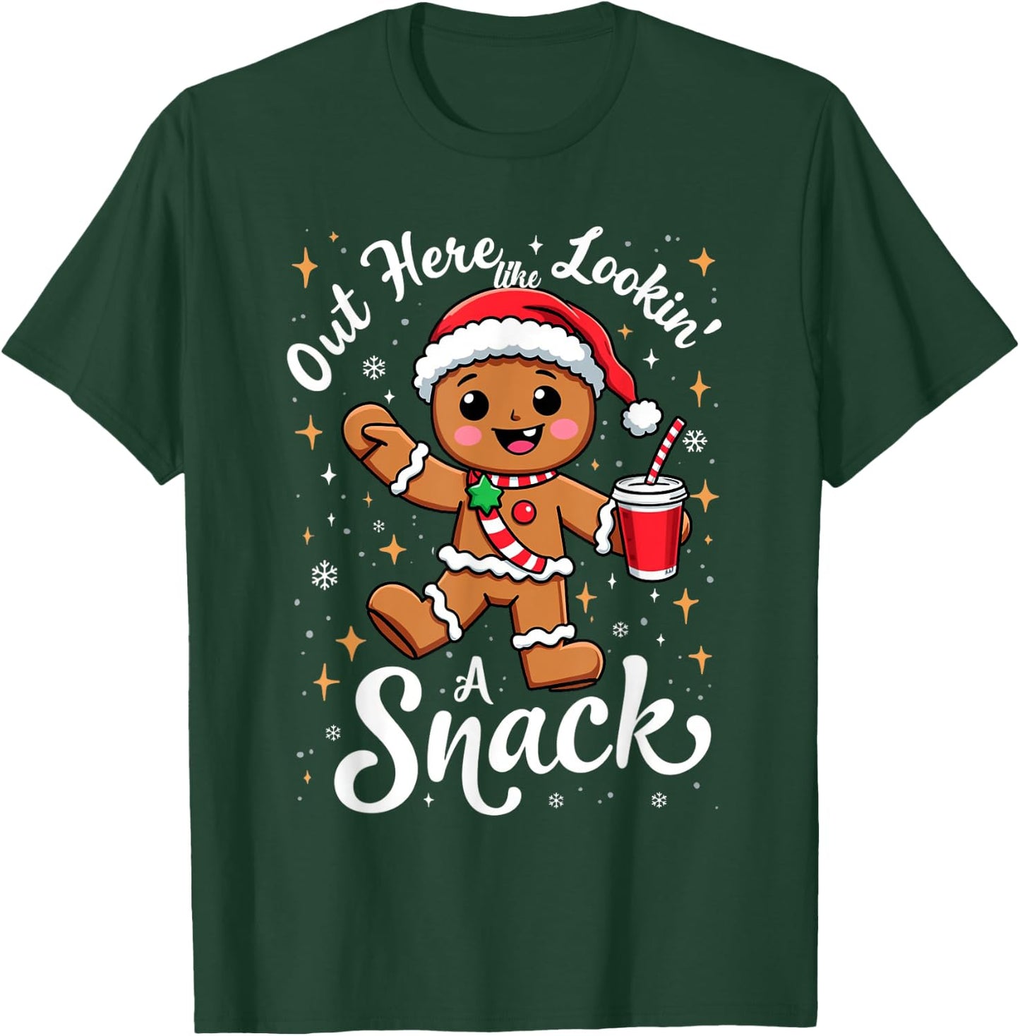 out here looking like a snack christmas funny BouJee Xmas T-Shirt - T-Shirt | Forest