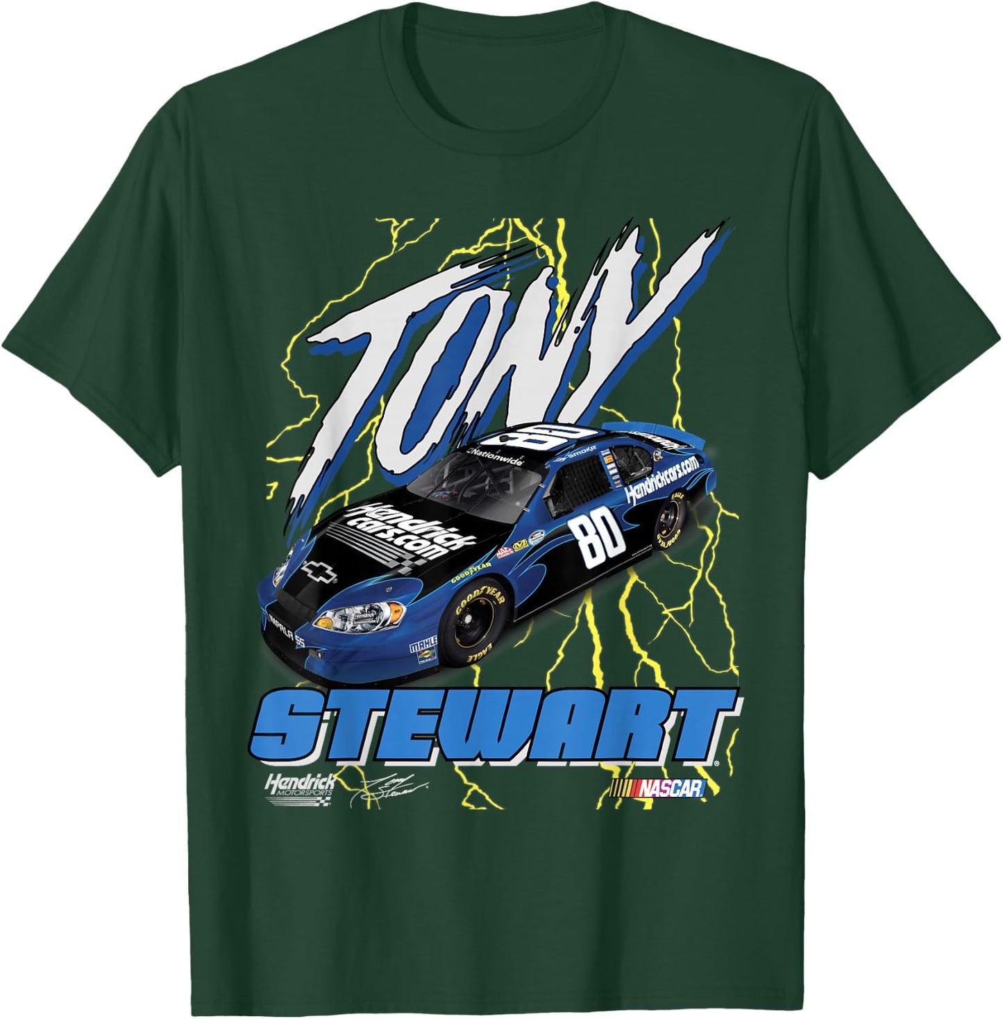 Hendrick Motorsports Tony Stewart Lightning #80 Poster T-Shirt - T-Shirt | Forest