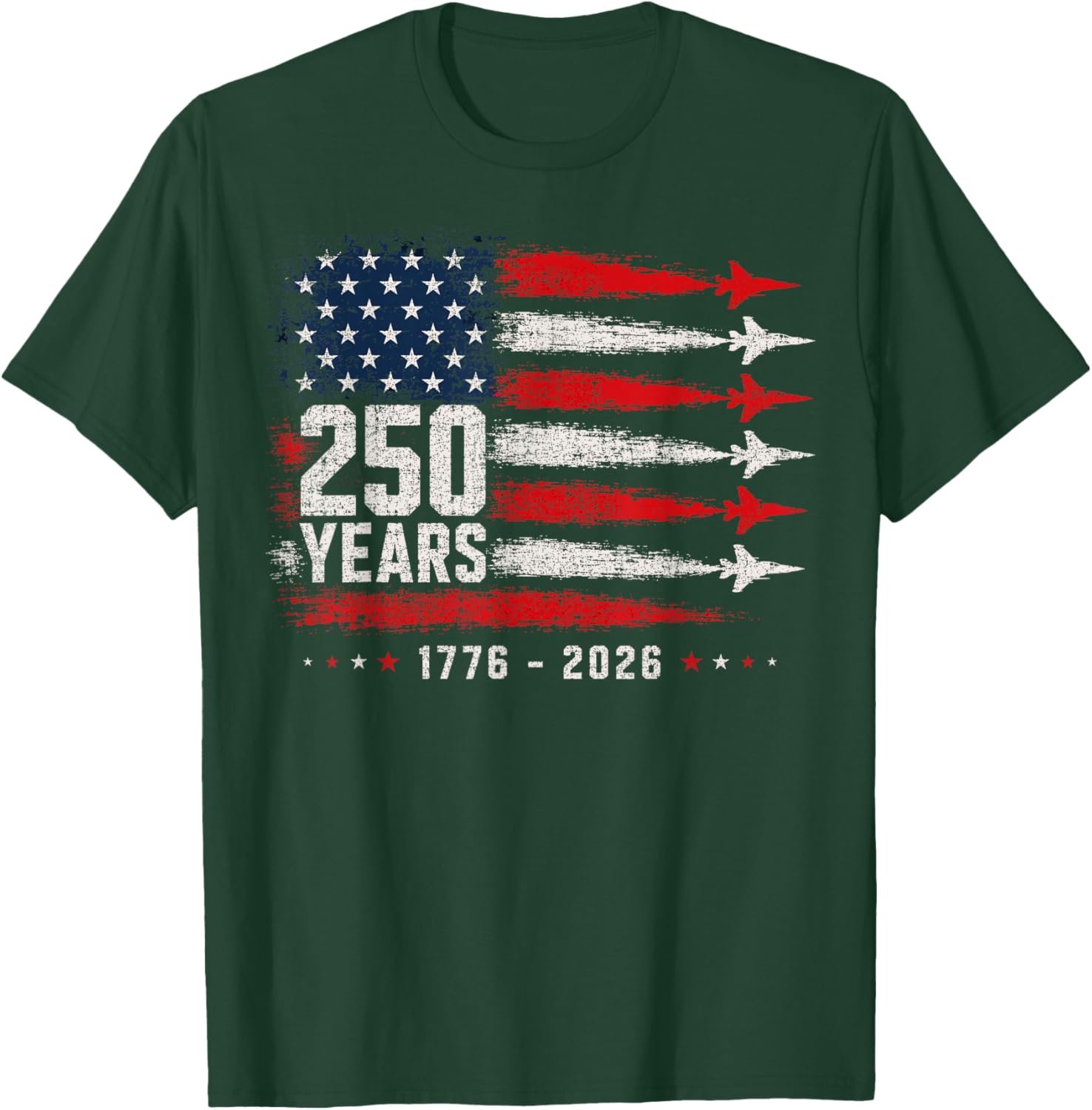 250th Anniversary USA Flag 250 Years American 4th of July T-Shirt - T-Shirt | Forest