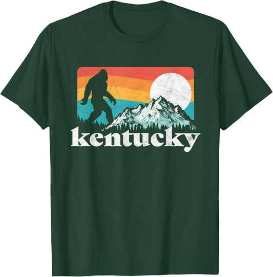 Kentucky Retro Bigfoot Mountains T-Shirt - T-Shirt | Forest