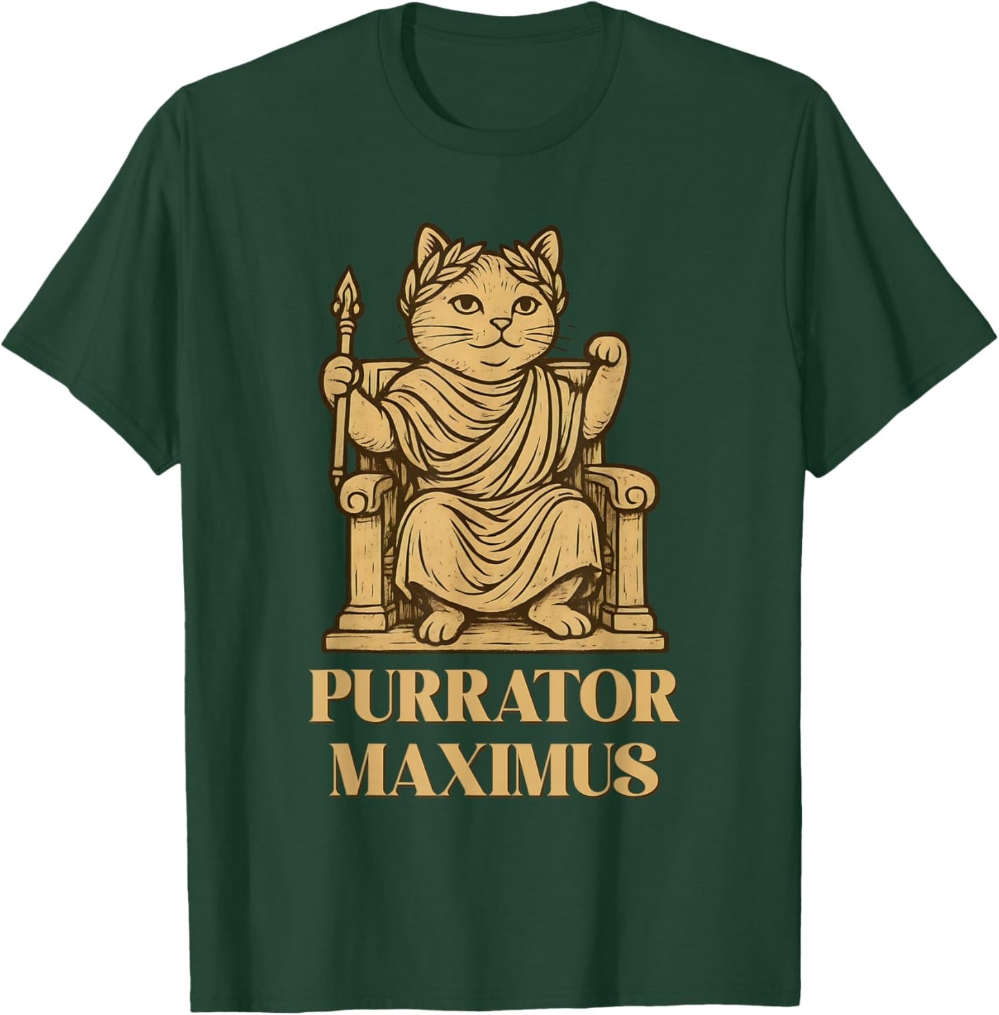 Funny Roman Emperor Cat History Teacher Ancient Cat Lover T-Shirt - T-Shirt | Forest