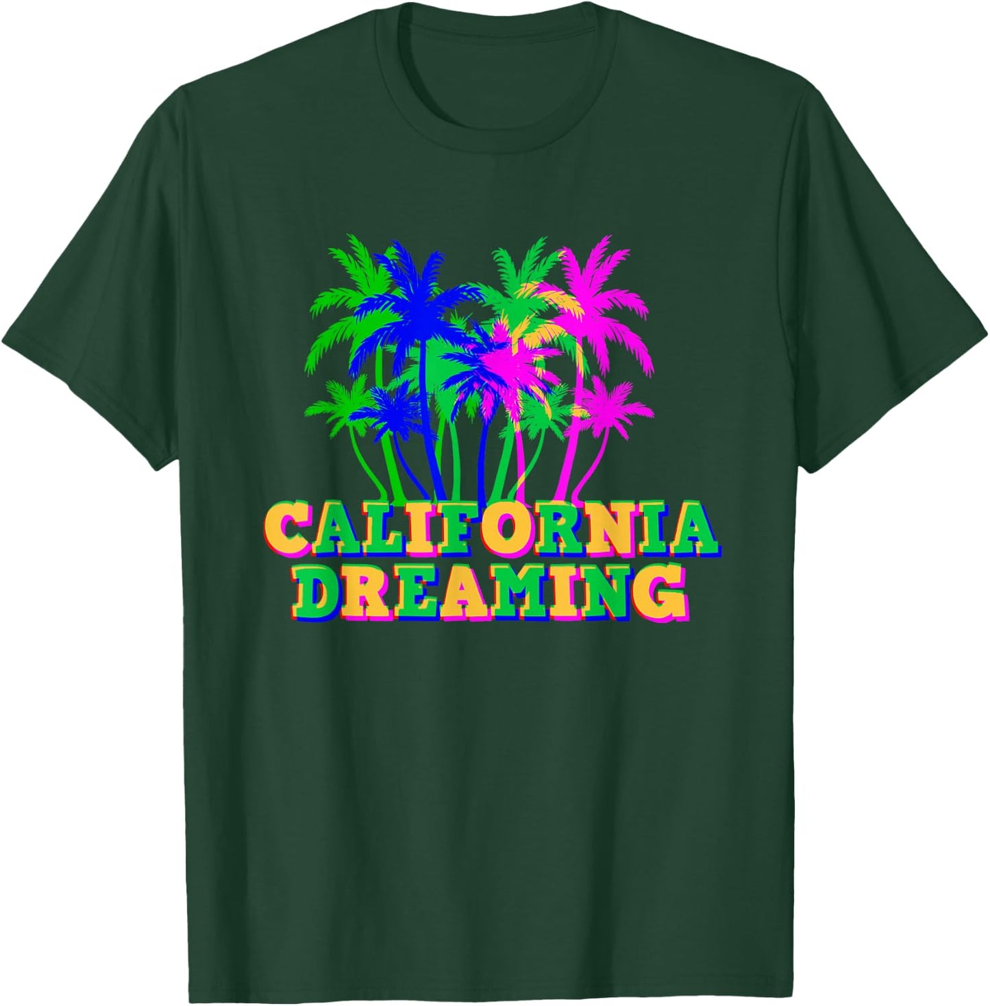 California Dreaming Multi Color Souvenir T-Shirt - T-Shirt | Forest