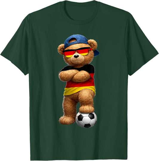 German Flag Teddy Player Sports Outfit for Germany T-Shirt - T-Shirt | Forest