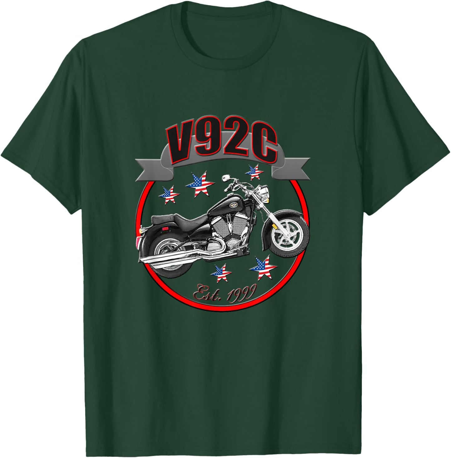 Victory V92C U.S.A. Star Motorcycle T-Shirt - T-Shirt | Forest