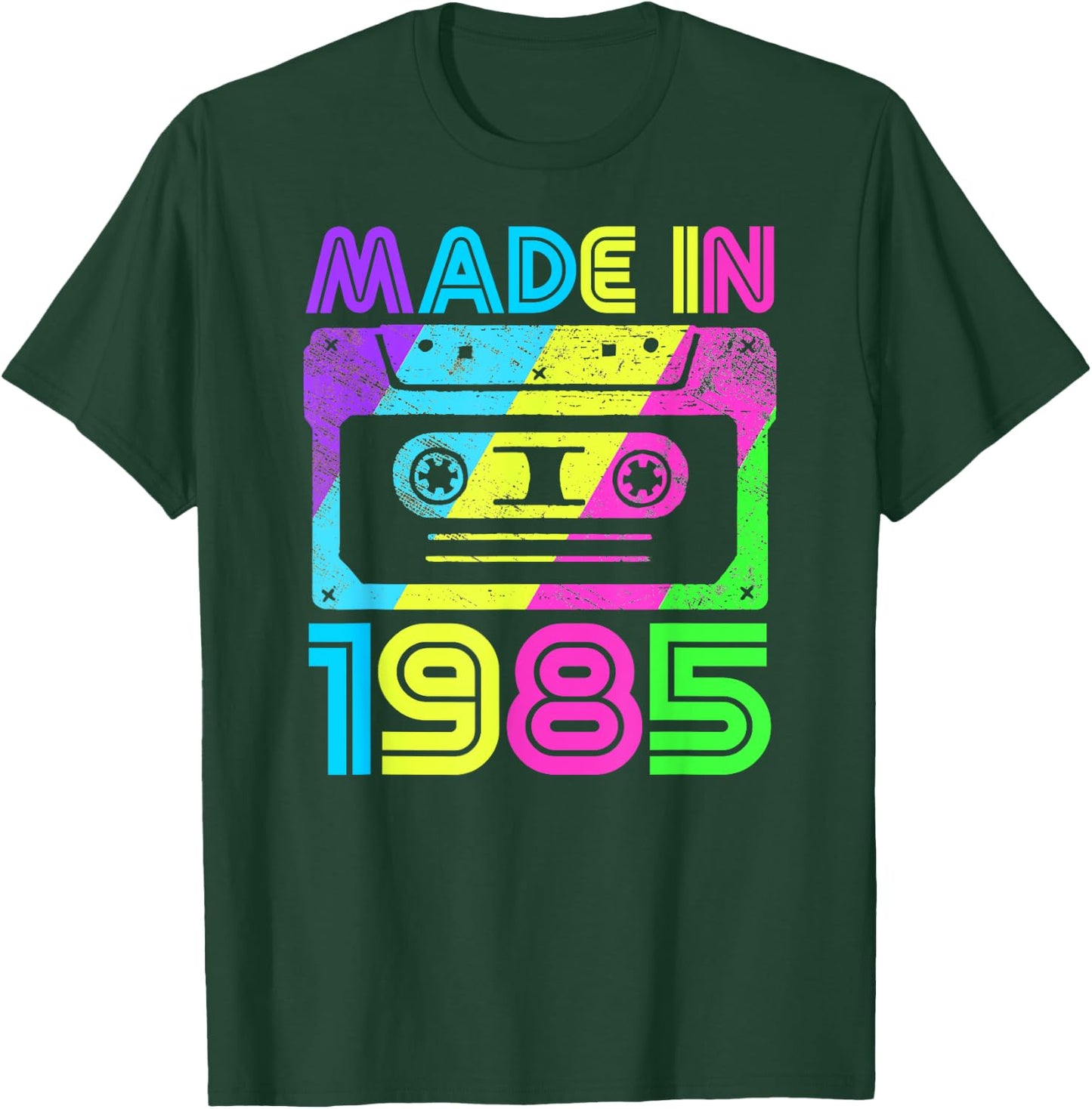 Made In 1985 Cassette Birthday Outfit 80s Party Wear T-Shirt - T-Shirt | Forest