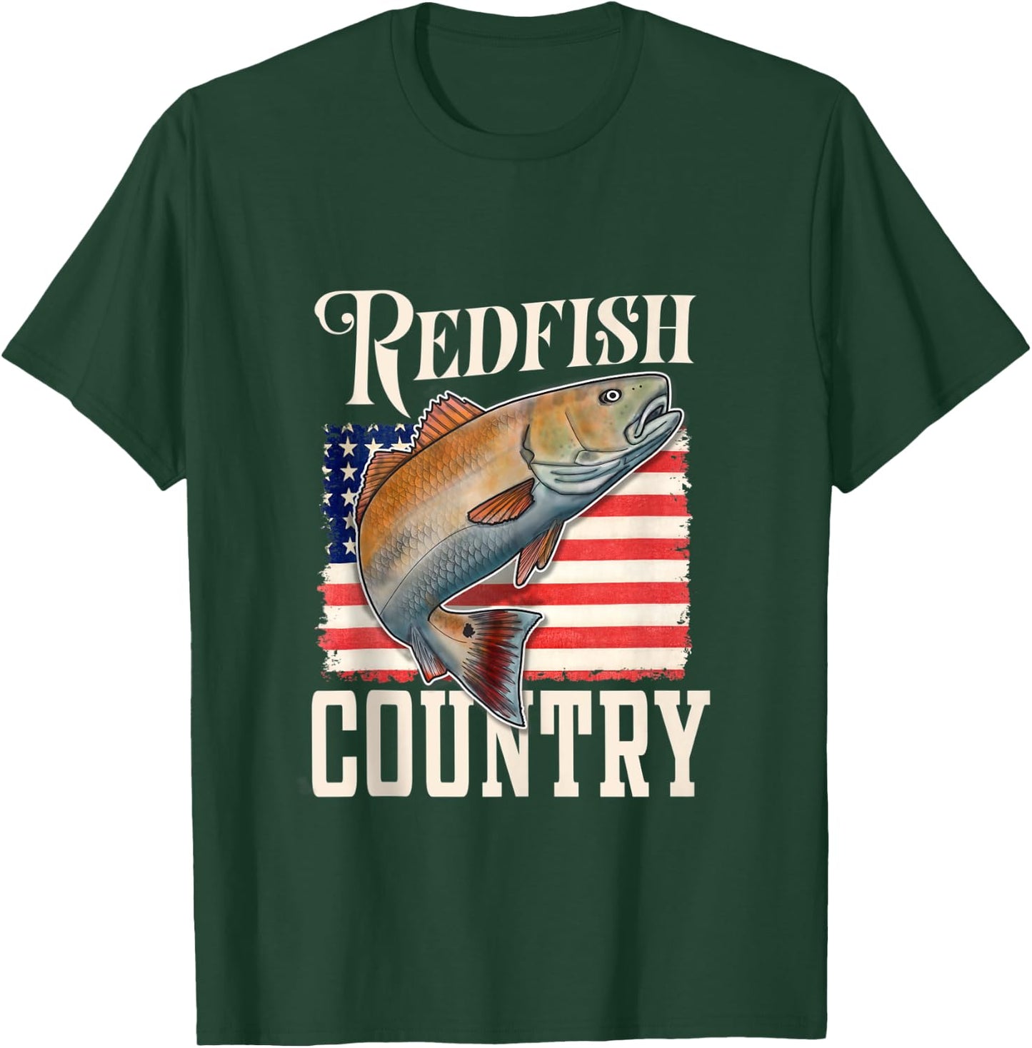 Redfish Country Saltwater Red Drum Fishing T-Shirt - T-Shirt | Forest