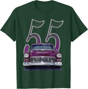 1955 55 Bel air Vintage 50s Silhouette Classic Old Hot Rod T-Shirt - T-Shirt | Forest