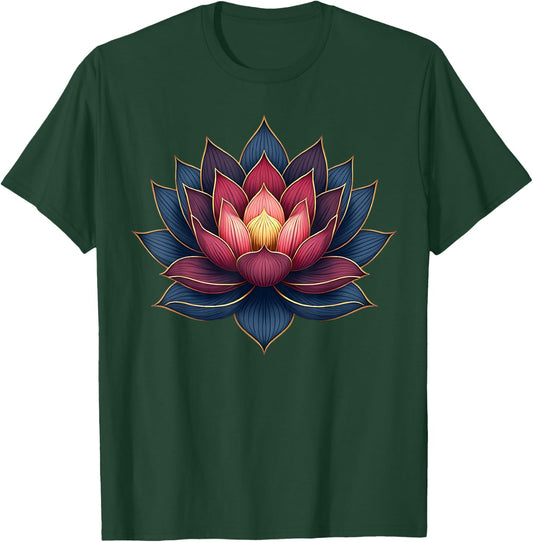 Lotus Flower Yoga Inspired for Mindful Women T-Shirt - T-Shirt | Forest