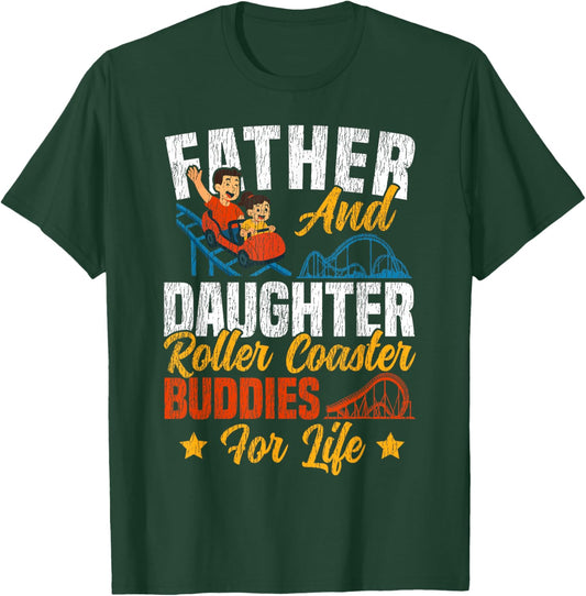 Roller Coaster Father Dad Daughter Father and Daughter T-Shirt - T-Shirt | Forest
