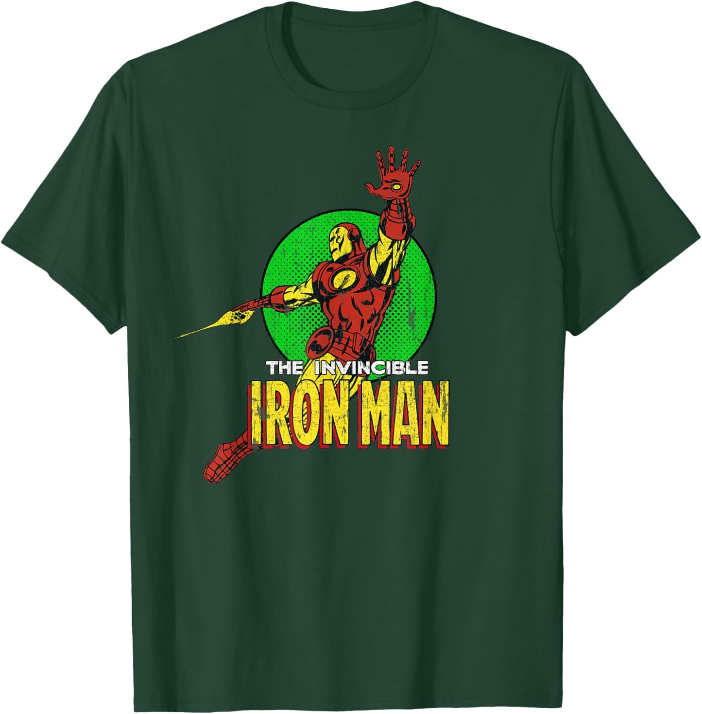 Marvel The Invincible Iron Man Retro Jetpack Badge Vintage T-Shirt - T-Shirt | Forest