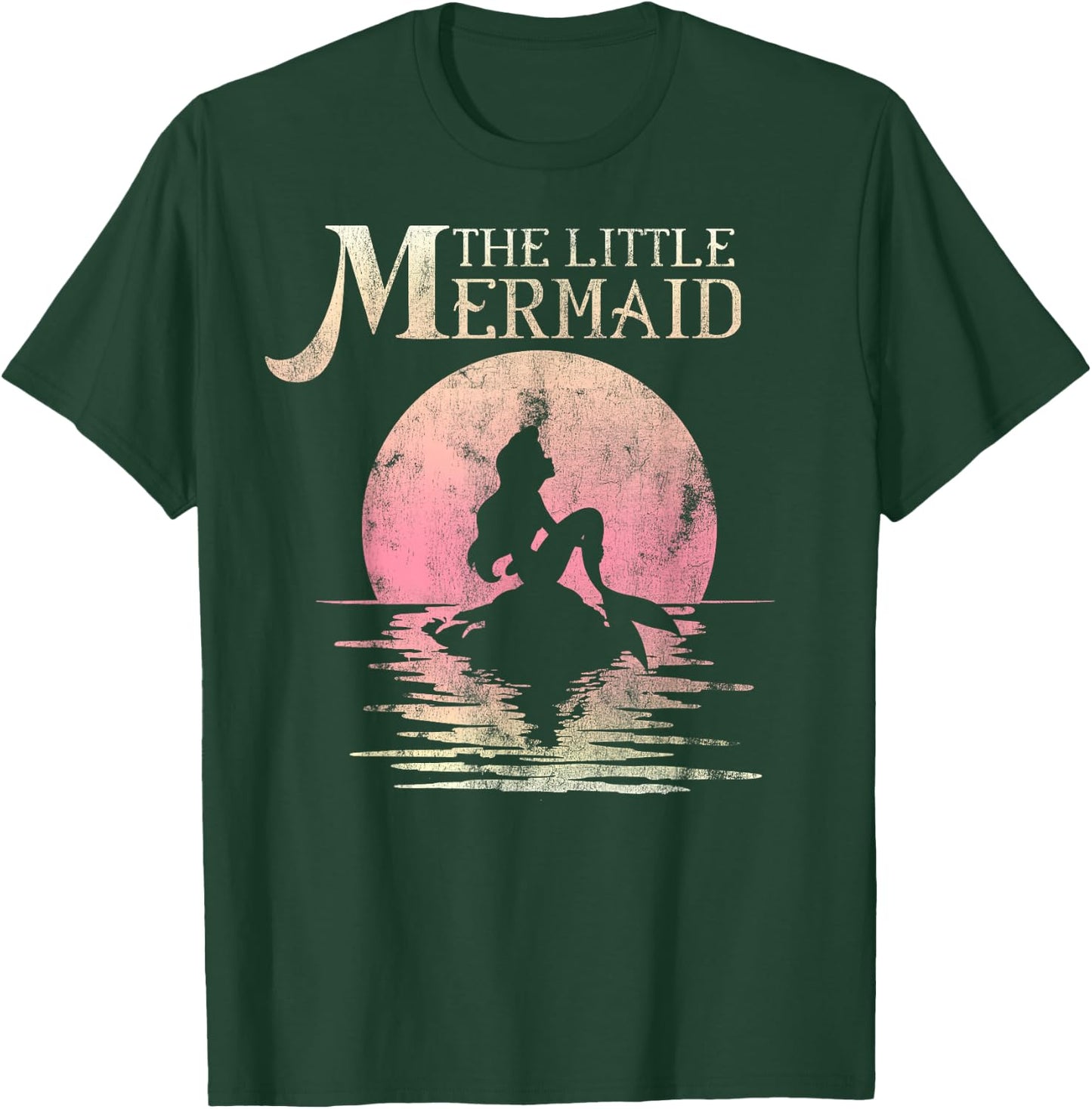 Disney The Little Mermaid Ariel Rock Moon Silhouette T-Shirt - T-Shirt | Forest