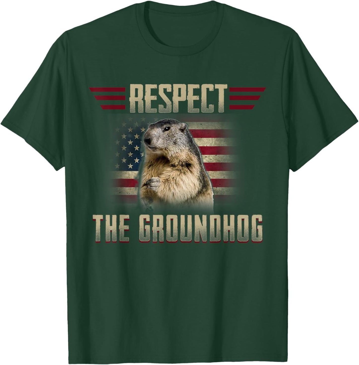 Respect The Groundhog Woodchuck Photo GroundHog Day T-Shirt - T-Shirt | Forest