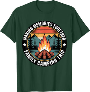 Vintage Making Memories Together Family Camping Trip Vibes T-Shirt - T-Shirt | Forest