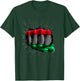 Pan African UNIA Flag Fist Shirt T-Shirt - T-Shirt | Forest
