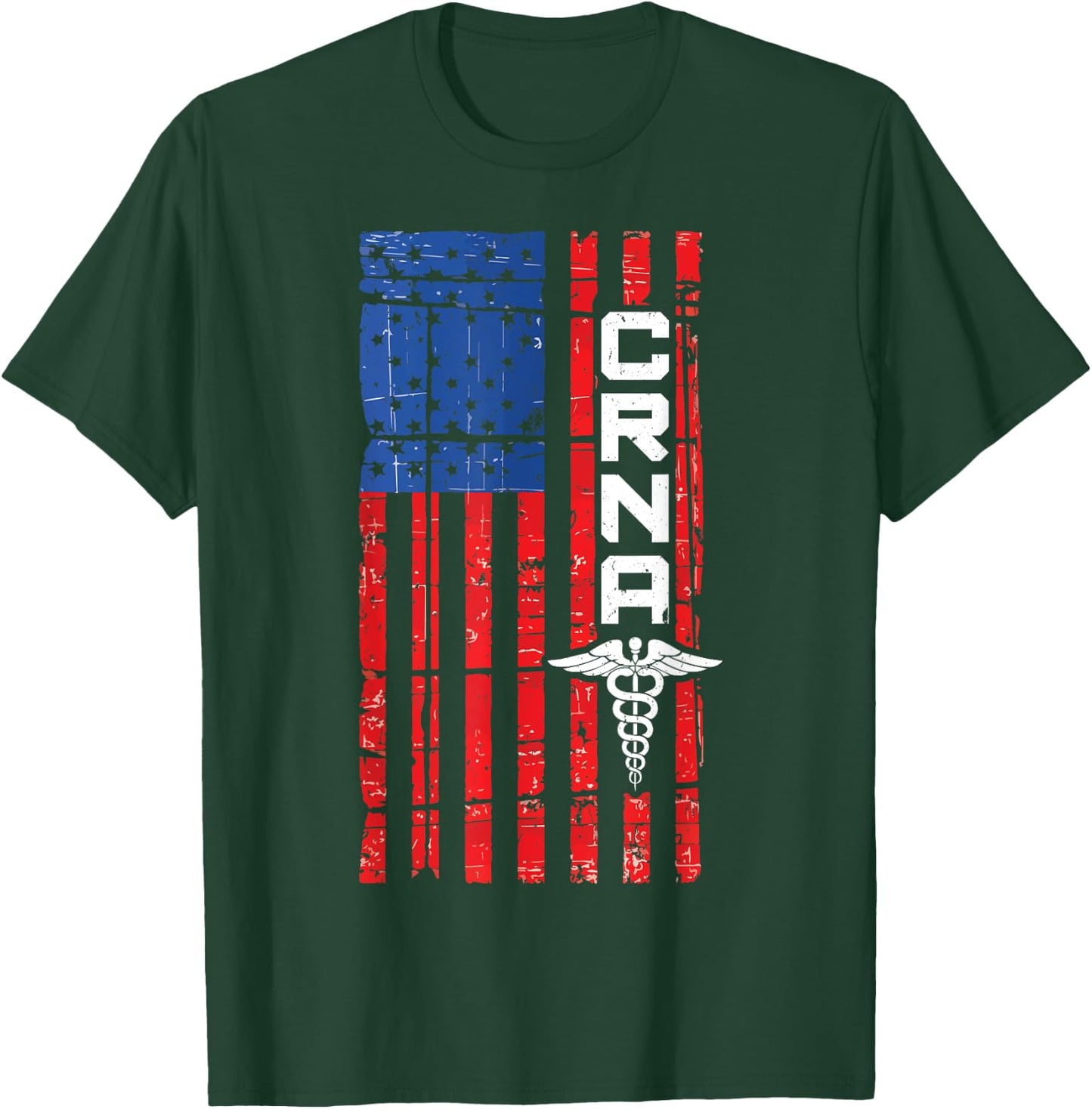 CRNA American Flag USA For Proud Nurses T-Shirt - T-Shirt | Forest