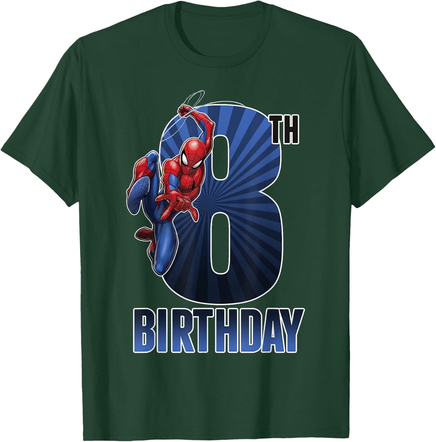 Marvel Spider-Man Swinging 8th Birthday Graphic T-Shirt - T-Shirt | Forest