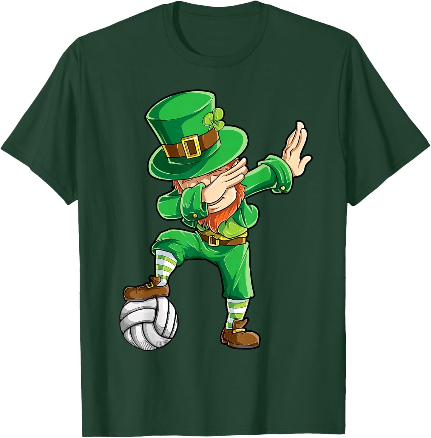 Dabbing Leprechaun Volleyball St Patricks Day Boys Girls Dab T-Shirt - T-Shirt | Forest
